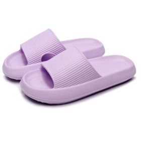 Home Slippers Couples Feel Cool Stepping On Excrement (Option: Purple-34or35)
